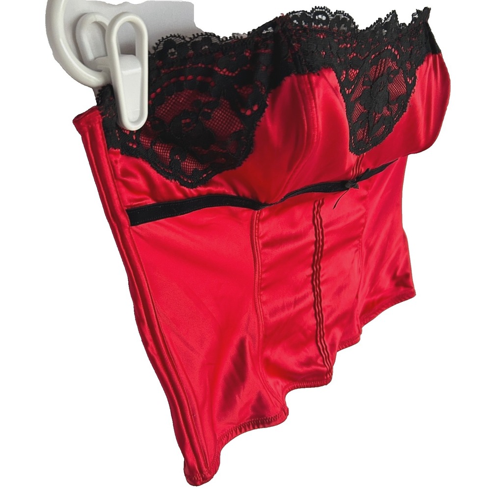 Joe Boxer Basque Vamp Corset Longline Boning Push Up Bustier Rave Top L XL 34B
